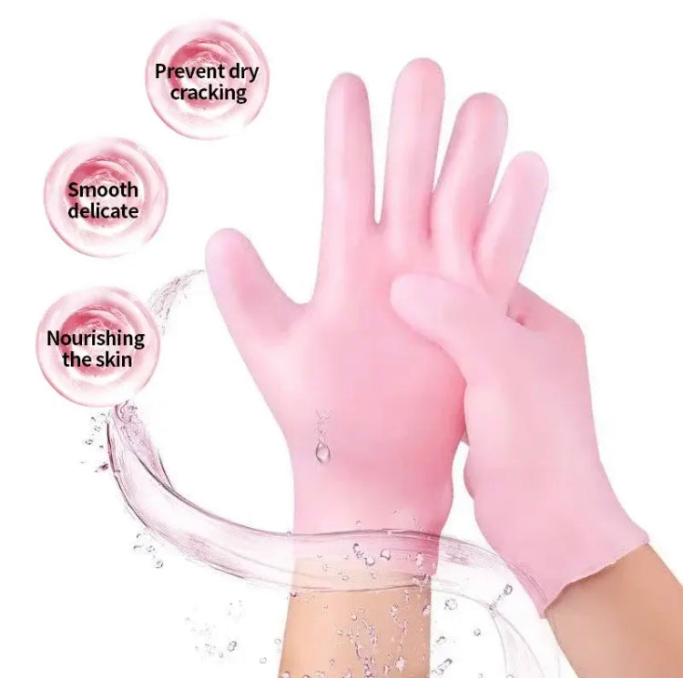 Silicone Gel Moisturizing Gloves, Hand Spa Manicure Silicone Gloves, Manicure Gloves For Dry Cracked Hand And Soften Rough Skin Silicone Gel Moisturizing Gloves, Hand Spa Manicure Silicone Gloves, Manicure Gloves For Dry Cracked Hand And Soften Rough Skin